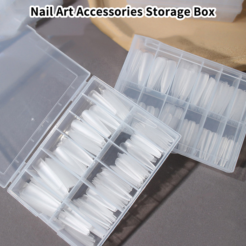 Rhinestone Nail Gem - 1個12グリッド透明空ネイルフォイル収納ボックスプラスチック製ジュエリービーズ宝石ラインストーンつけ爪アートチップケースオーガナイザー