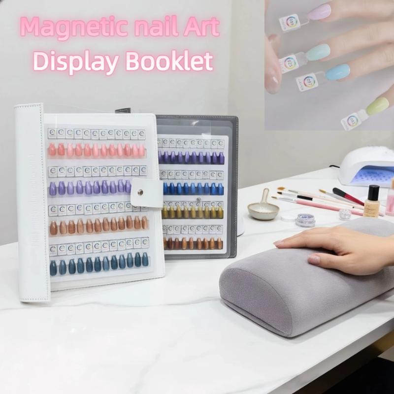 Nail Art Navy - 48/96/144/192色 マグネット式ネイルチップ見本帳 マニキュアカラーテスト収納ブック 大型アクリル作品展示カラーカード ▪