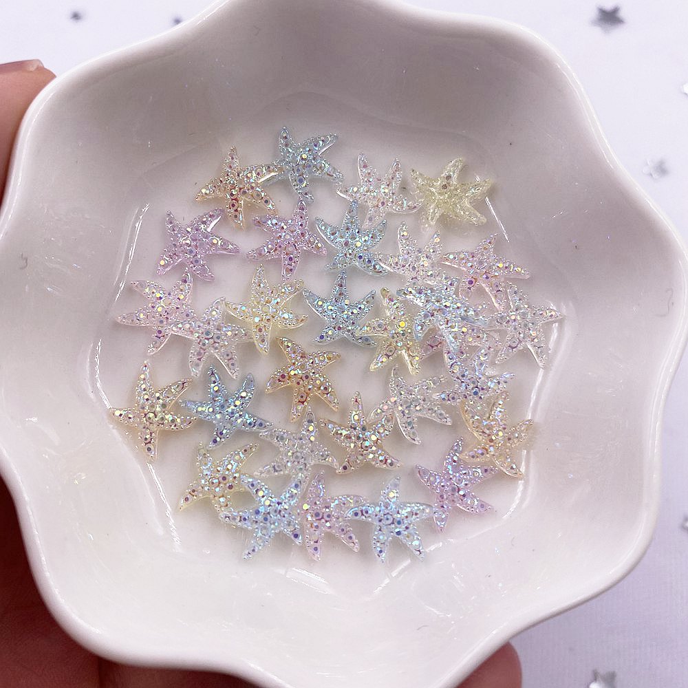 Rhinestone Nail Gem - 10ミリメートルミニ光沢のあるスターネイルアート100個ヒトデ宝石ラインストーン置物スクラップブックdiyマニキュアアクセサリー装飾OL650