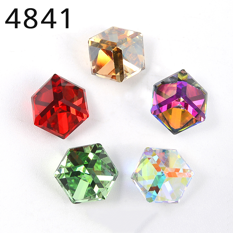 Rhinestone Nail Gem - (1 個) 4841 キューブファンシーストーンオリジナルクリスタルからオーストリアラインストーン DIY ジュエリー作成女性ネイルアートルースビーズ