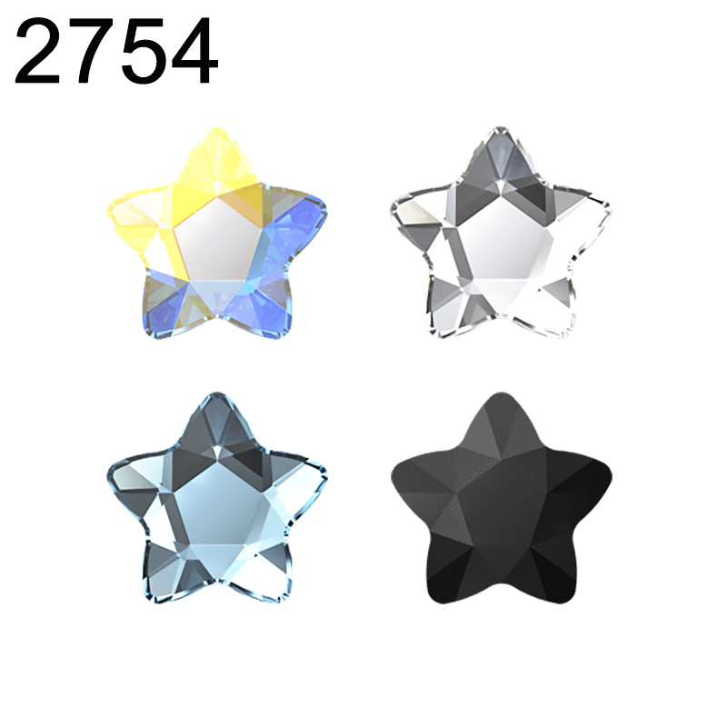 Rhinestone Nail Gem - 本物の 2754 スターフラワーフラットバックオーストリアからのホットフィックスなしルースビーズラインストーンネイルアート DIY ジュエリーメイキングアクセサリー