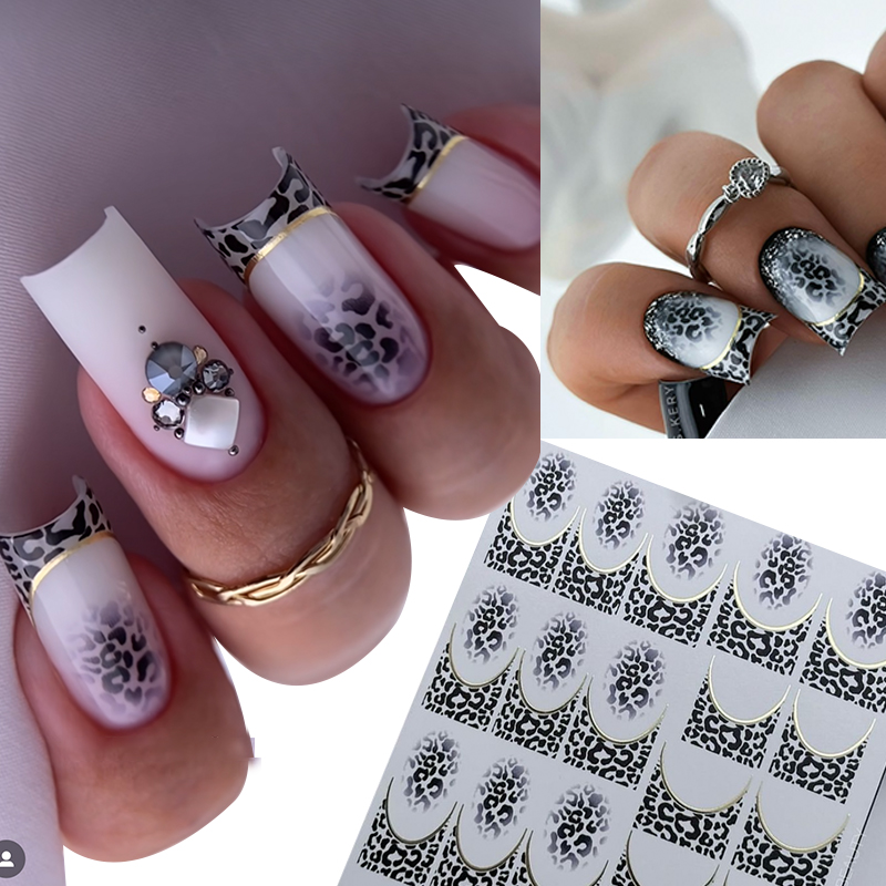 Nail Art Zebra Design - タイガーゼブラとヒョウ柄のネイルステッカー,偽のネイル,デザイン,動物の画像,ネイルアートツール,ネイルデコレーション,新品,1個