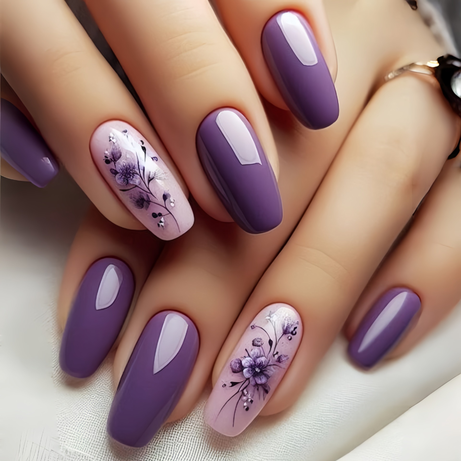 女性・女の子向けミディアムサイズのフェイクネイル、グラデーシ - Nail Art Flower のレビューと価格