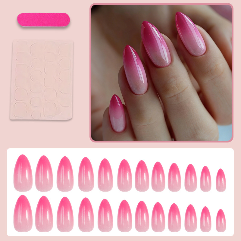 24個入りアーモンド型テクスチャネイルアートパーツ、温かみの - Nail Art Pink のレビューと価格
