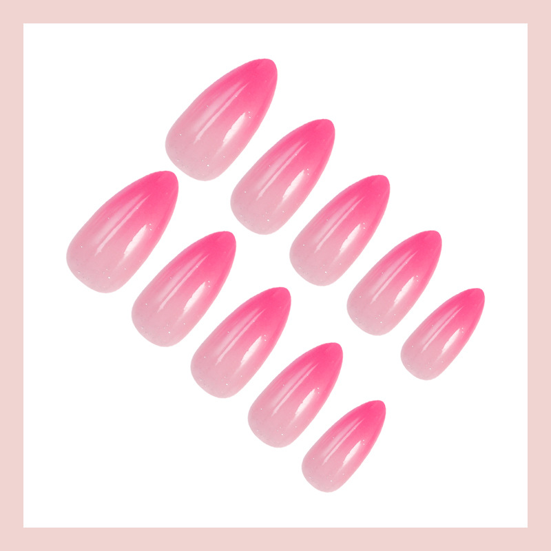 24個入りアーモンド型テクスチャネイルアートパーツ、温かみの - Nail Art Pink のレビューと価格