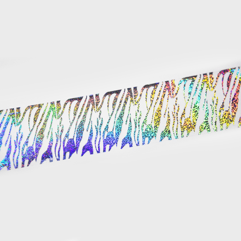 100 メートルホログラフィックゼブラ箔スライダーアニマルプ - Nail Art Zebra Design のレビューと価格
