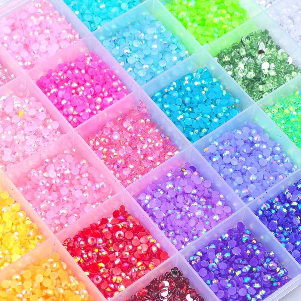マルチカラーレジンラインストーンキット、キラキラ輝くDIYデ - Rhinestone Nail Gem のレビューと価格