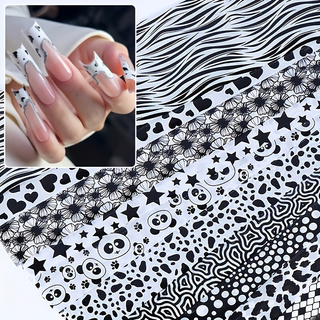 10枚入りミックスパターンネイル転写シール – ヒョウ、ゼブ - Nail Art Zebra Design のレビューと価格