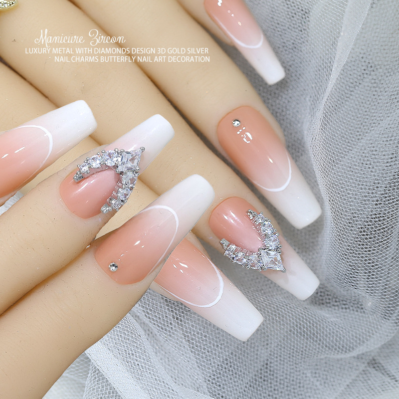 3 個の高級スパークルフルジルコンフレンチ三日月エッジダイヤ - Nail Art Lotso のレビューと価格