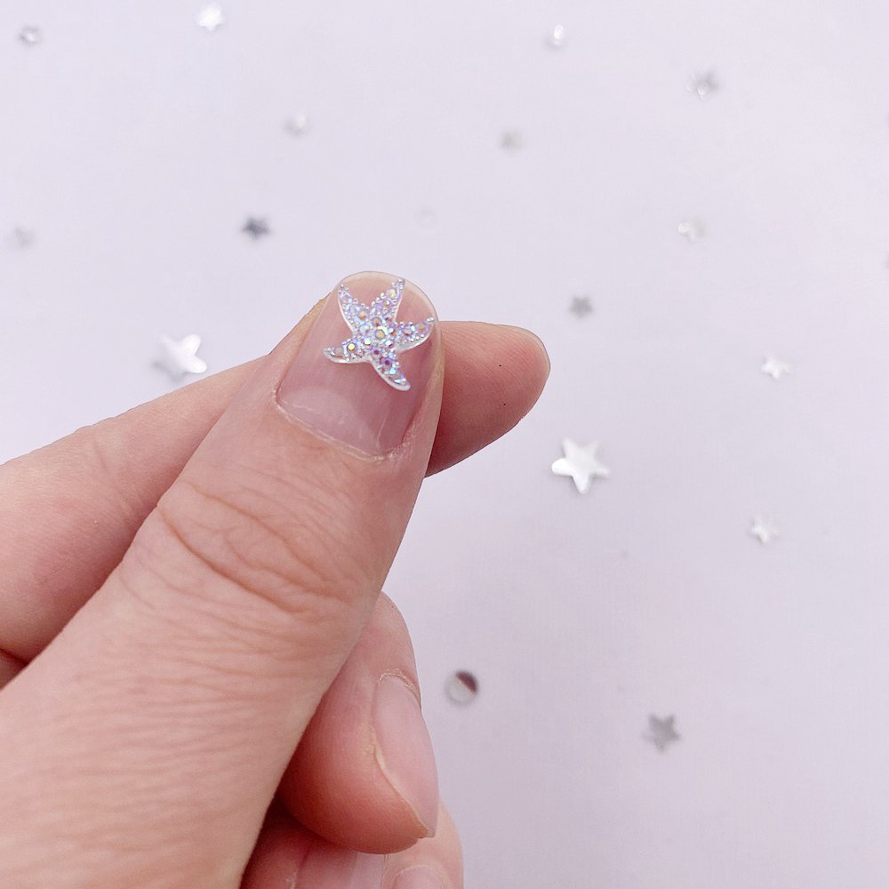 10ミリメートルミニ光沢のあるスターネイルアート100個ヒト - Rhinestone Nail Gem のレビューと価格