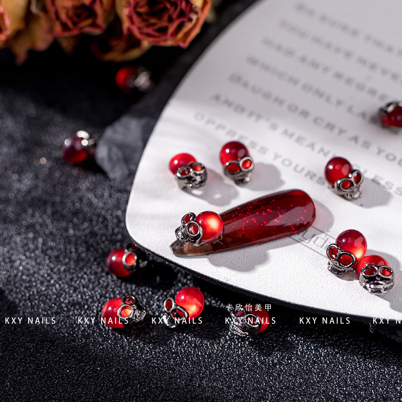 3Dスカルチャーム,高級合金アクセサリー,ネイルアート,装飾 - Nail Art Lotso のレビューと価格