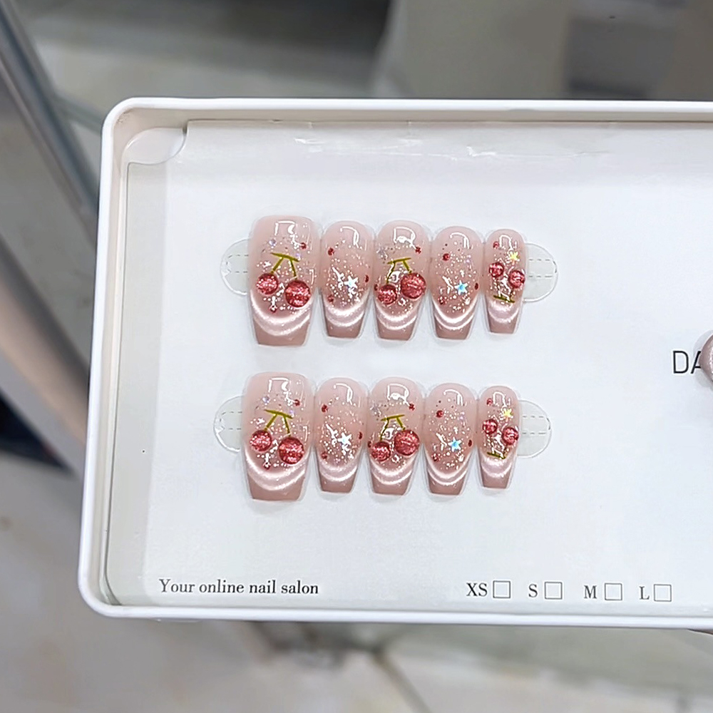10 ピース/セットブラッシュピンクグラデーション手作りショ - Nail Art Pink のレビューと価格