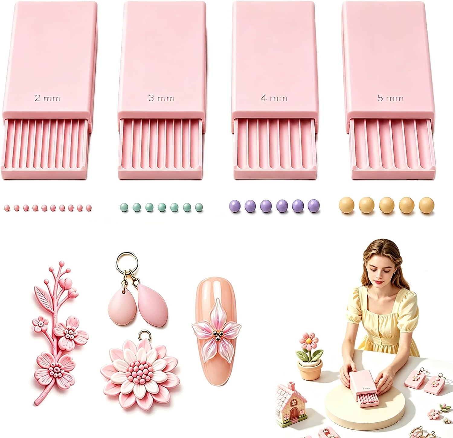 3Dプリントクレイジェルボールメーカーツール、3Dジェルフラ - Nail Art Flower のレビューと価格