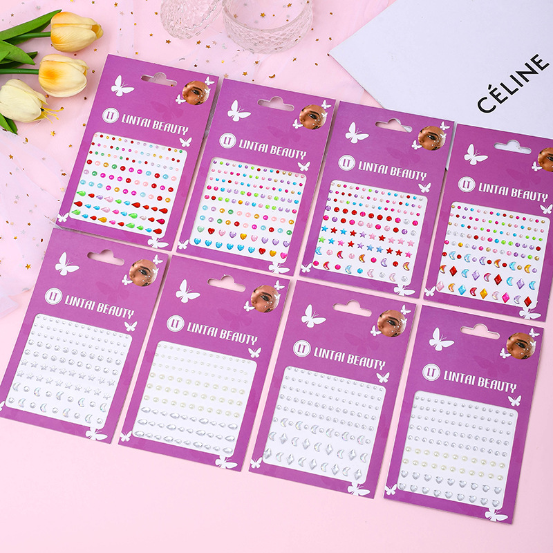 ホットセール中！フェイスジェムステッカー、粘着式防水ティアド - Rhinestone Nail Gem のレビューと価格