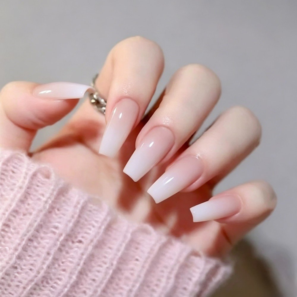 24枚入り/箱 ロングコフィン型つけ爪 ローズ柄 グルー付き - Nail Art Pink のレビューと価格
