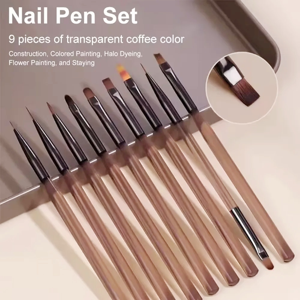 9本入りネイルブラシセット ネイルアートデザイン ネイルチッ - Nail Art Navy のレビューと価格
