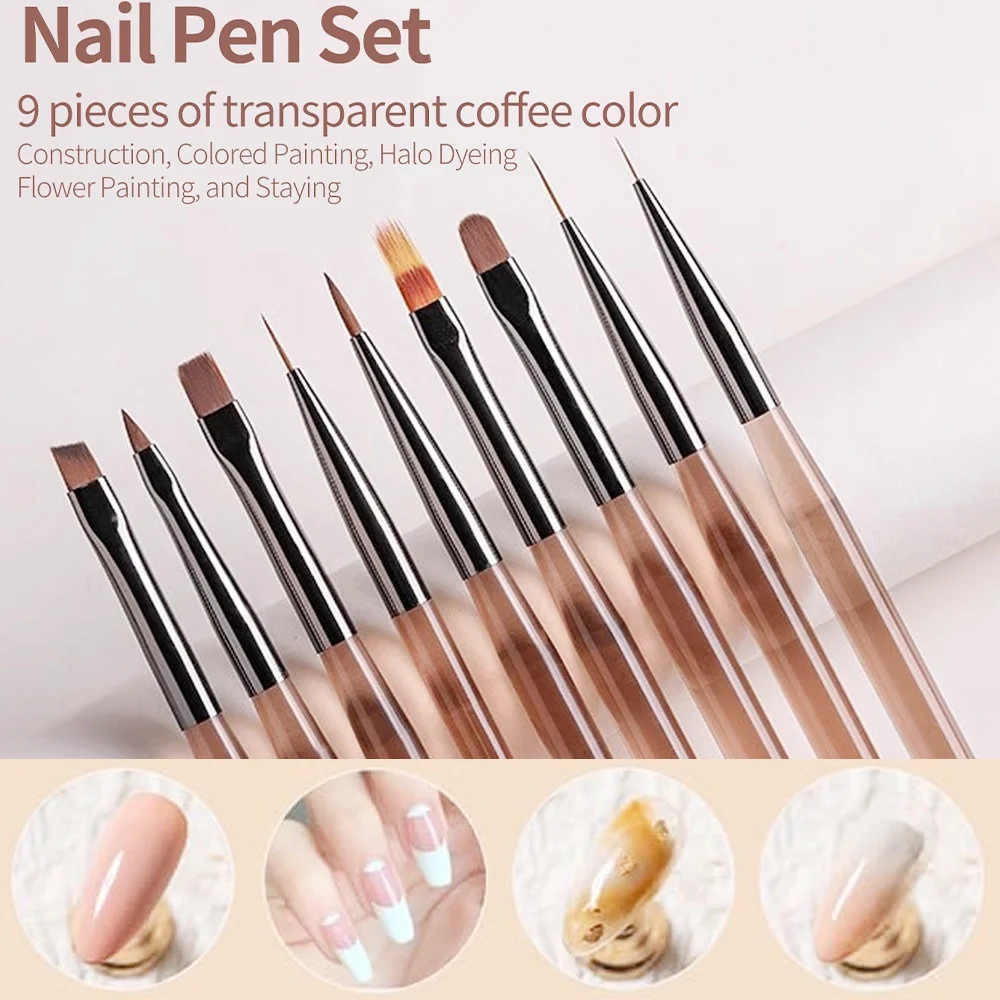 9本入りネイルブラシセット ネイルアートデザイン ネイルチッ - Nail Art Navy のレビューと価格