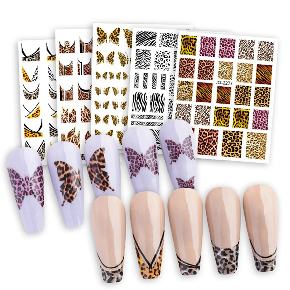 ヒョウ柄シリーズ ネイルアートステッカー バタフライ ゼブラ - Nail Art Zebra Design のレビューと価格
