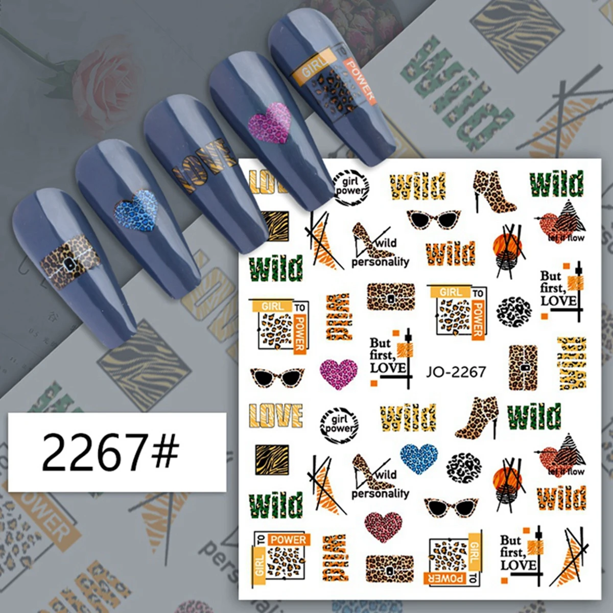 ヒョウ柄シリーズ ネイルアートステッカー バタフライ ゼブラ - Nail Art Zebra Design のレビューと価格