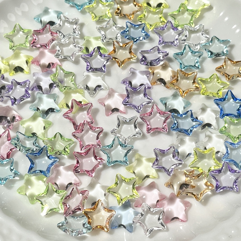 50 個五芒星ネイルチャーム樹脂ネイルアートラインストーン  - Nail Art Lotso のレビューと価格