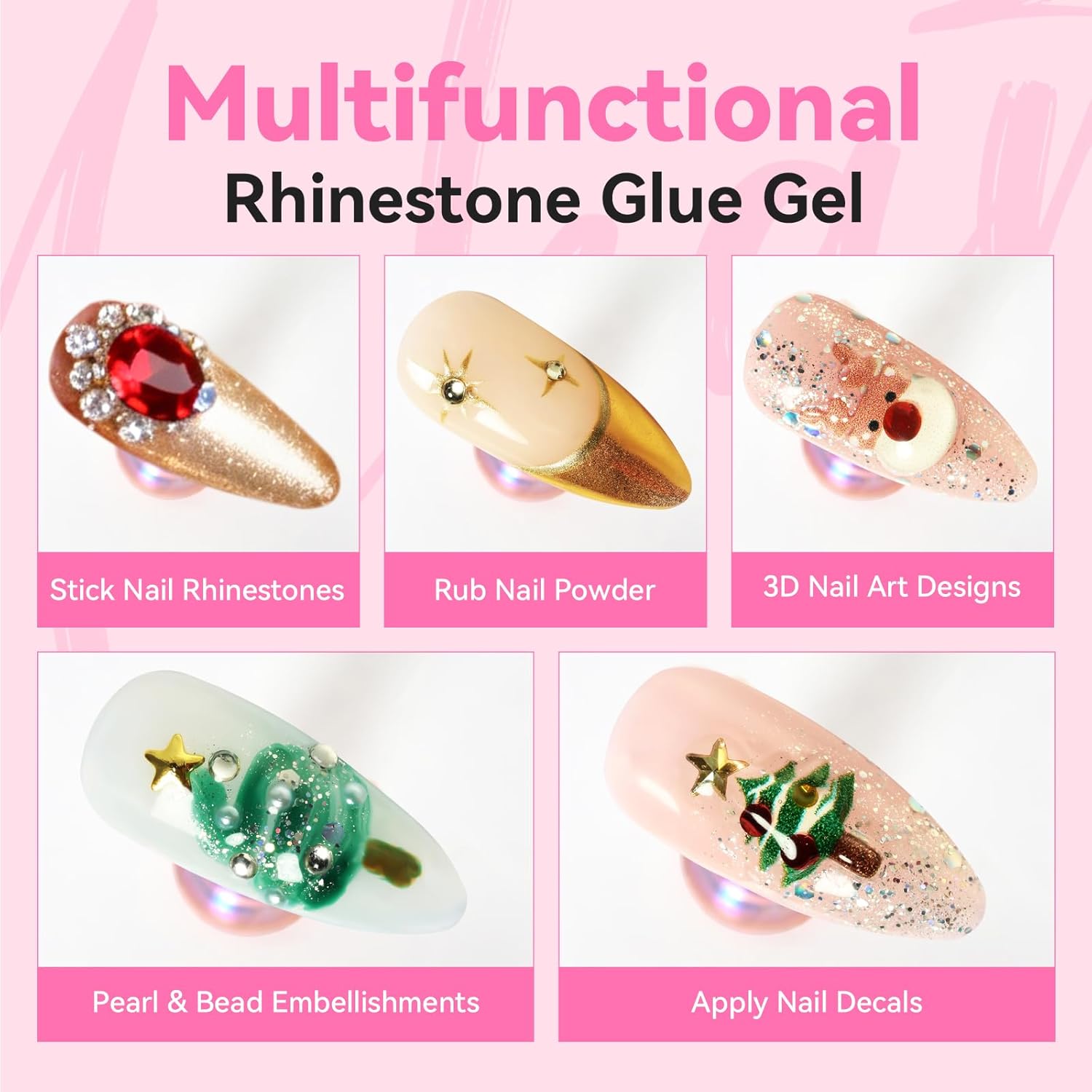 4個入り マカート ネイルラインストーン接着剤 8ml 強力 - Rhinestone Nail Gem のレビューと価格